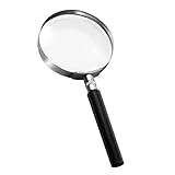 Insten Magnifying Glass 5X Handheld Reading Magnifier - Crystal Clear Glass Lens for Book Newspaper Maps Reading, Classroom Science, Insect & Hobby Observation, Great for Seniors and Kids