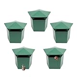 Beslands 5 Pcs Plastic Box 3.9' x 2.4' x 2.8' (Green)