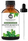 NaturoBliss Peppermint Essential Oil, 100% Pure and Natural Therapeutic Grade, Premium Quality Peppermint Oil, 4 fl. Oz - Perfect for Aromatherapy and Relaxation