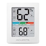 AcuRite Humidity Meter Hygrometer and Indoor Digital Thermometer with Temperature Gauge and Humidity Gauge, Room Thermometer Comfort Scale, 3 x 2.5 Inches, White (01083M)