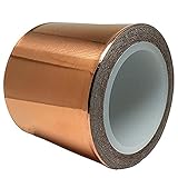 Copper Tape [2 Inch x 33ft] Quality Copper Foil Tape with Copper Tape Conductive Adhesive. Perfect as Conductive Tape, Guitar Shielding Tape, Copper Flashing Roll, and Copper Tape for Slugs Garden.