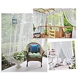 RYB HOME Outdoor Mosquito Net for Porch/Patio/Canopy/Gazebo - 2 Panels Waterproof Outdoor Sheer Tulle Curtains Mesh Net Privacy Outdoor Drapes with DIY Adjustable Length, White, W118 x L98 inches