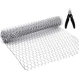 BSTWM Chicken Wire Net for Craft Projects,3 Sheets Lightweight Galvanized Hexagonal Wire 13.7 Inches x 40 Inches x 0.63 Inch Mesh,with 1 Mini Wire Cutting Pliers