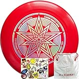 HHD-X Com Ultimate Star 175g Sport Disc. Outdoor Game -Features Durable, Weather Resistant Material PE 1 Flying Disc. The Best Hotfoil Glint Image. (Red)